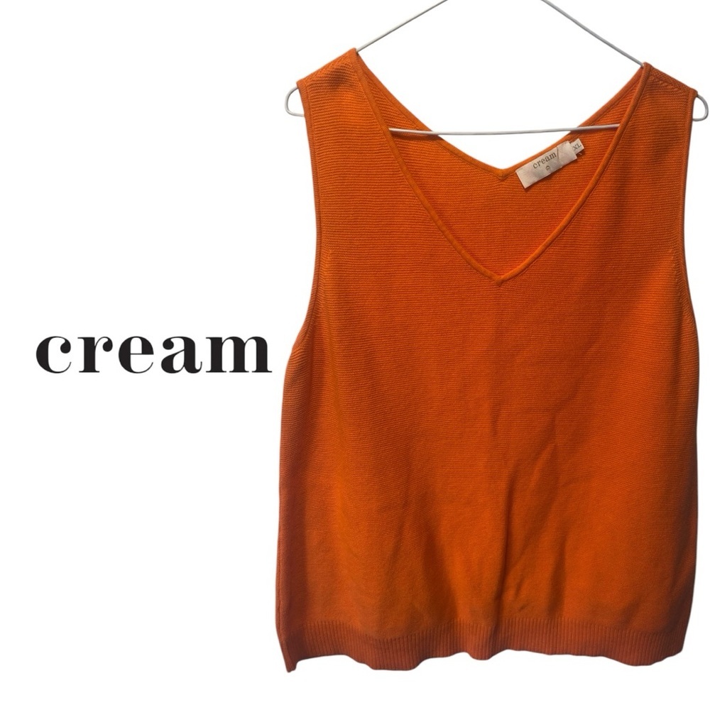 Orange V-Neck Tank Top